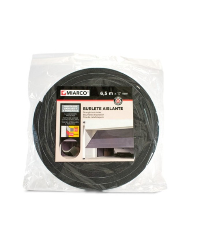 BURLETE MIARCO ADHESIVO ESPUMA GRIS 17MMX6,5MT