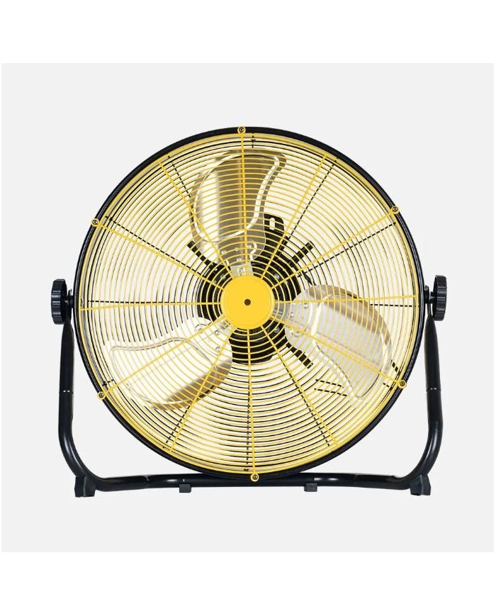 VENTILADOR DE SUELO INDUSTRIAL FABRILAMP MODELO MAPACHE NEGRO/AMARILLO 140W. 62CMS. 256871250