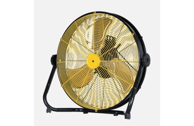 VENTILADOR DE SUELO INDUSTRIAL FABRILAMP MODELO MAPACHE NEGRO/AMARILLO 140W. 62CMS. 256871250