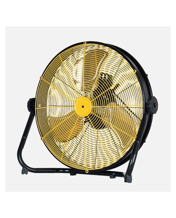 VENTILADOR DE SUELO INDUSTRIAL FABRILAMP MODELO MAPACHE NEGRO/AMARILLO 140W. 62CMS. 256871250