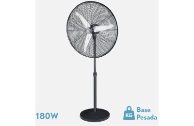 VENTILADOR DE PIE FABRILAMP MODELO ALARCON NEGRO 180W. 65CMS. 213241109