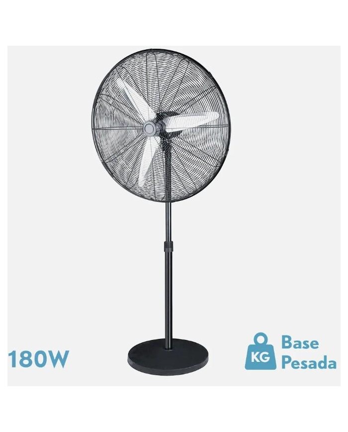 VENTILADOR DE PIE FABRILAMP MODELO ALARCON NEGRO 180W. 65CMS. 213241109