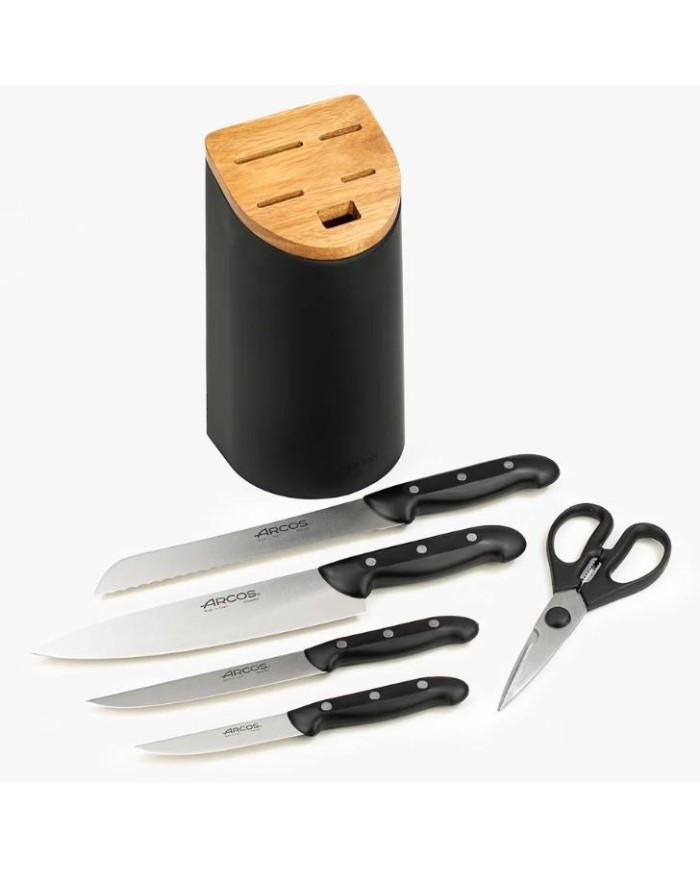 JUEGO CUCHILLOS ARCOS COCINA MAITRE NEGRO 5PZS. 153300