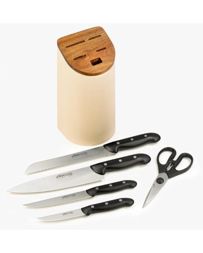 JUEGO CUCHILLOS ARCOS COCINA MAITRE BLANCO 5PZS. 153300