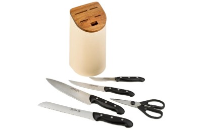 JUEGO CUCHILLOS ARCOS COCINA MAITRE BLANCO 5PZS. 153300