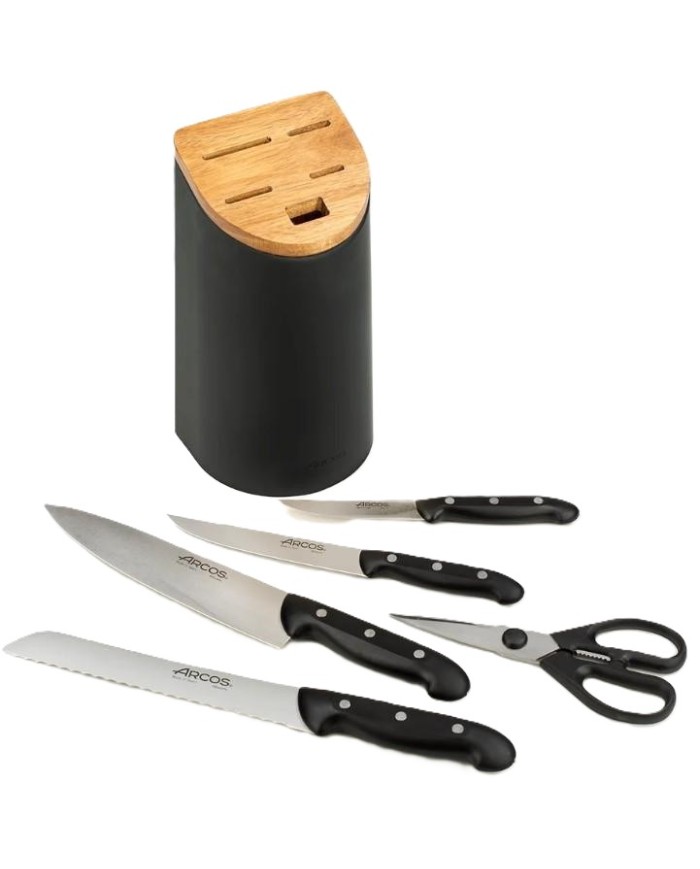 JUEGO CUCHILLOS ARCOS COCINA MAITRE NEGRO 5PZS. 153300