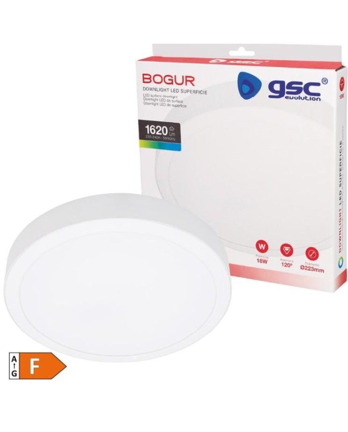 LED DOWN CIRCULAR SUPERFICIE GSC BOGUR 18W 6500K BLANCO 22CMS.
