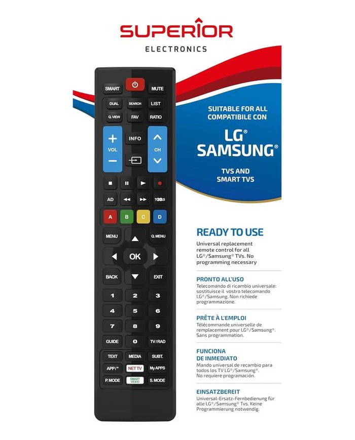 MANDO A DISTANCIA SMART TV SUPERIOR LG/SAMSUNG