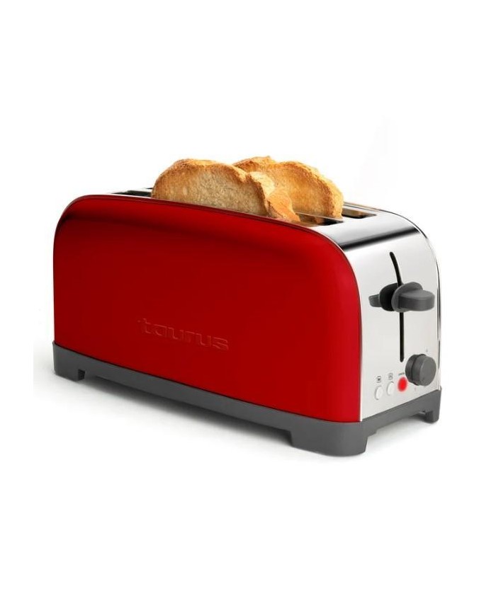 TOSTADORA TAURUS VINTAGE RED 2 REBANADAS RANURA LARGA 1400W. 960654000