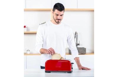 TOSTADORA TAURUS VINTAGE RED 2 REBANADAS RANURA LARGA 1400W. 960654000