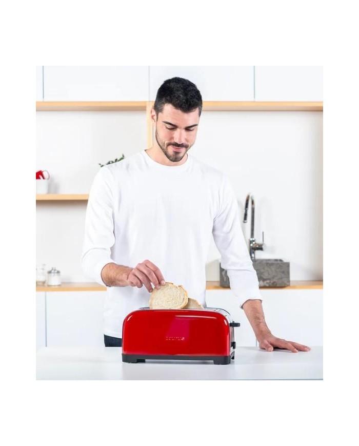 TOSTADORA TAURUS VINTAGE RED 2 REBANADAS RANURA LARGA 1400W. 960654000