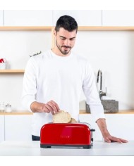 TOSTADORA TAURUS VINTAGE RED 2 REBANADAS RANURA LARGA 1400W. 960654000