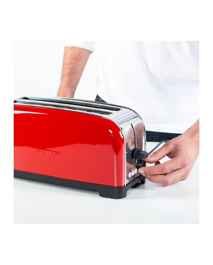TOSTADORA TAURUS VINTAGE RED 2 REBANADAS RANURA LARGA 1400W. 960654000