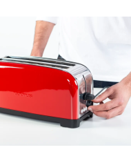 TOSTADORA TAURUS VINTAGE RED 2 REBANADAS RANURA LARGA 1400W. 960654000