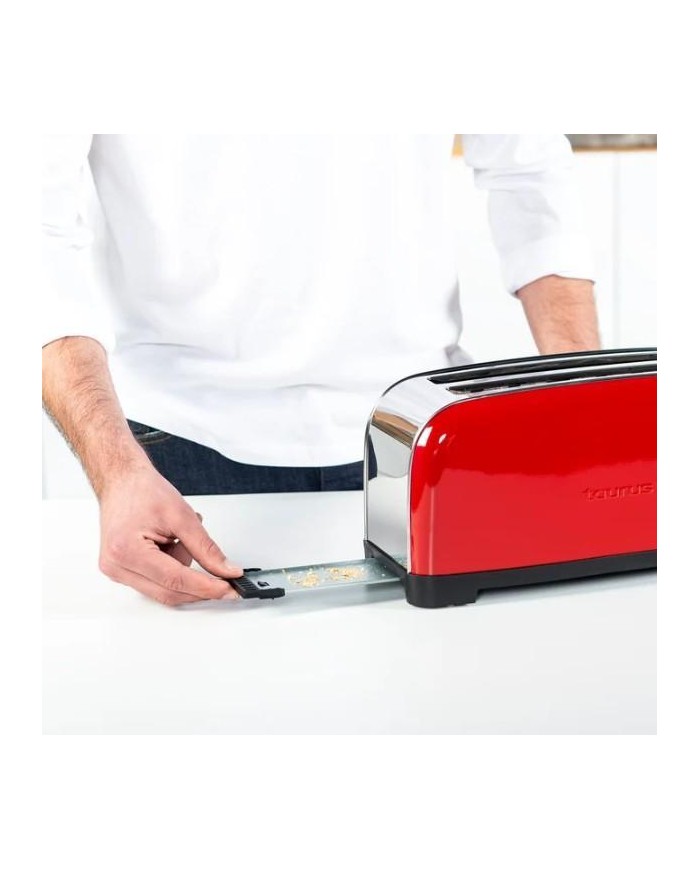 TOSTADORA TAURUS VINTAGE RED 2 REBANADAS RANURA LARGA 1400W. 960654000