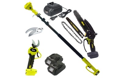 KIT PODA FSK TIJERA+MOTOSIERRA Y PERTIGA 2BATERIAS 21V-3AH FSKPMT001