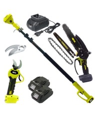 KIT PODA FSK TIJERA+MOTOSIERRA Y PERTIGA 2BATERIAS 21V-3AH FSKPMT001