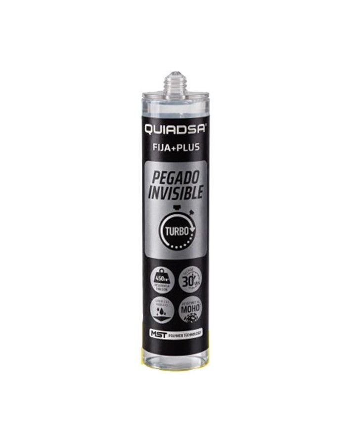 ADHESIVO QUIADSA FIJA+PLUS TURBO INVISIBLE 290ML.