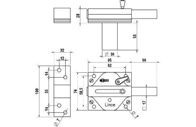 CERROJO LINCE 7930R HC + CILINDRO C653530N