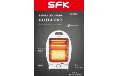 ESTUFA DE CUARZO SFK MODELO SAPPORO 800W. SUELO K-4