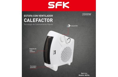 CALEFACTOR SFK HORIZONTAL/VERTICAL MODELO NEPAL 2000W. K-6