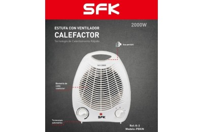 CALEFACTOR SFK VERTICAL MODELO PEKIN 2000W. K-3