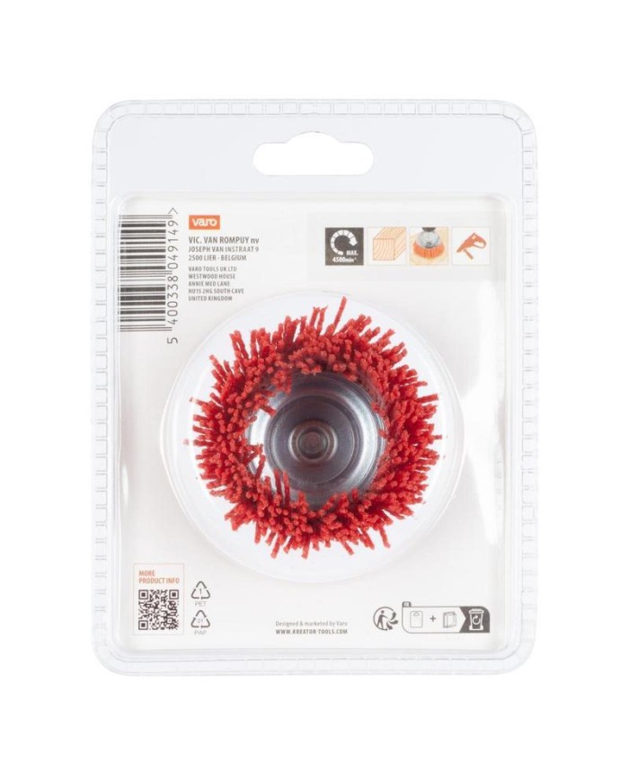 CEPILLO TAZA KREATOR NYLON 75MM. KRT150106