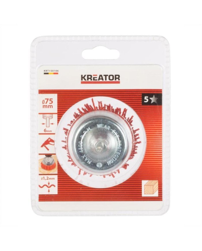 CEPILLO TAZA KREATOR NYLON 75MM. KRT150106