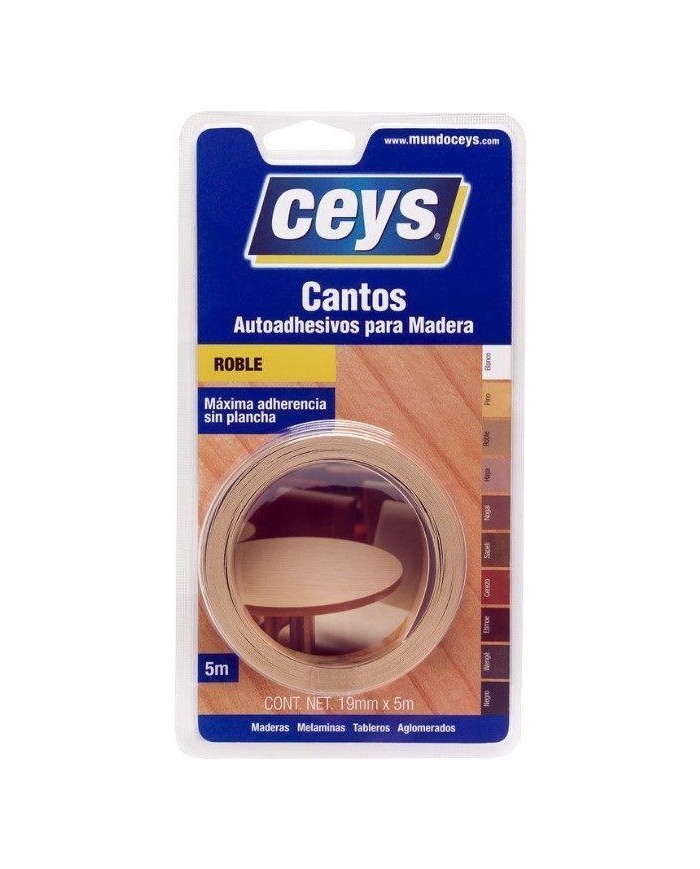 CANTO ADHESIVO CEYS ROBLE ROLLO 5 MTS.