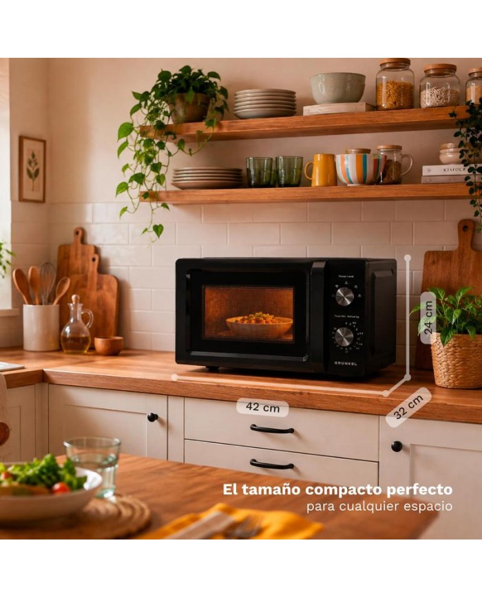MICROONDAS GRUNKEL NEGRO SIN GRILL 20LTS. 700W. MW-20MN