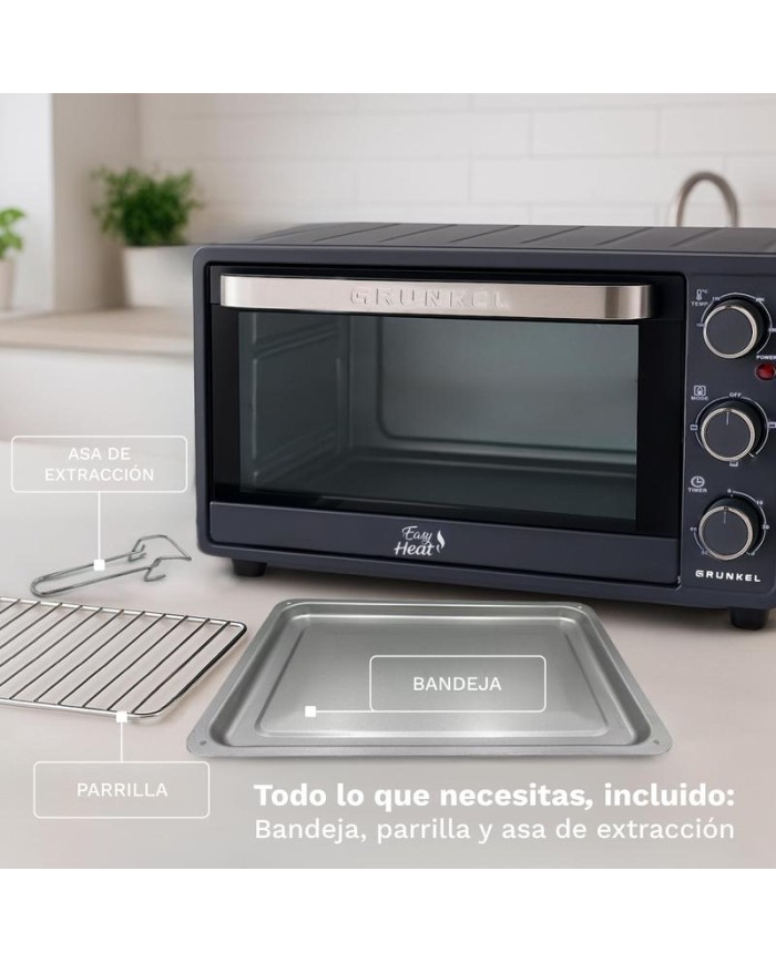 HORNO GRUNKEL 1300W. 230º 23LTS. 3 FUNCIONES HR-23EASY