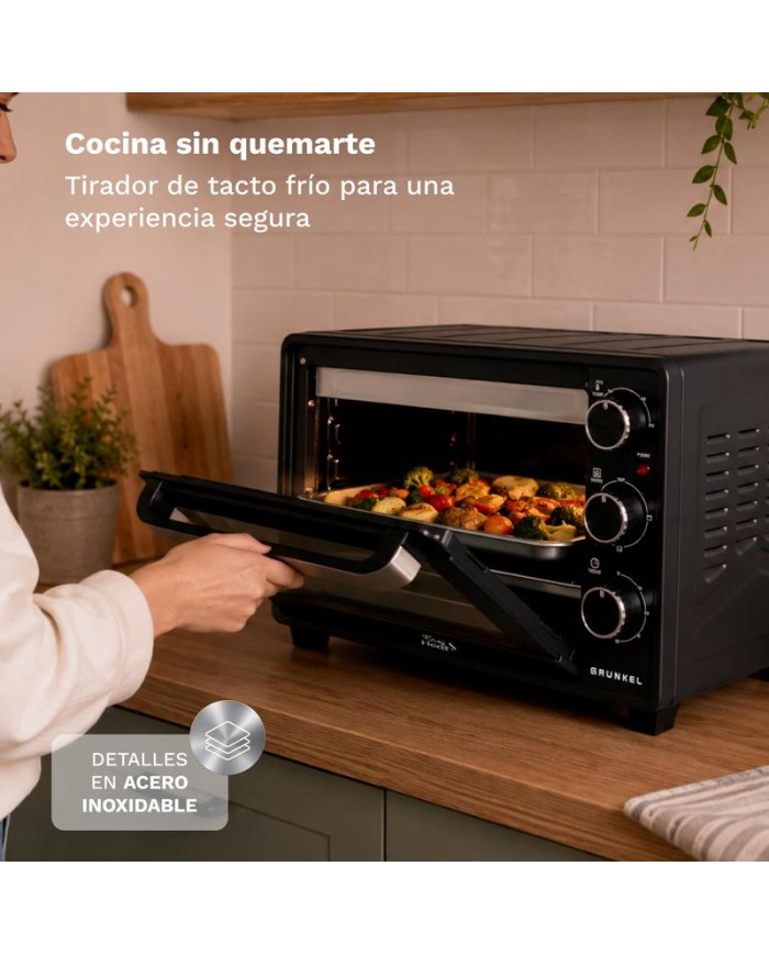 HORNO GRUNKEL 1300W. 230º 23LTS. 3 FUNCIONES HR-23EASY