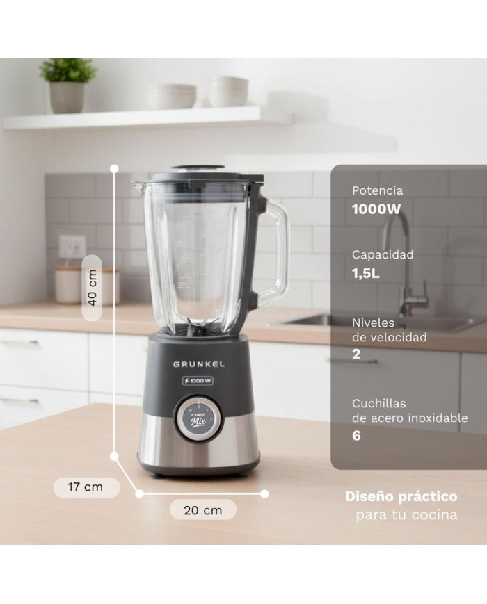 BATIDORA VASO GRUNKEL NEGRA 1000W. 1'5LTS. BAT-1000ADV