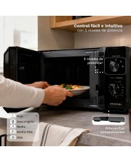 MICROONDAS GRUNKEL NEGRO SIN GRILL 20LTS. 700W. MW-20MN