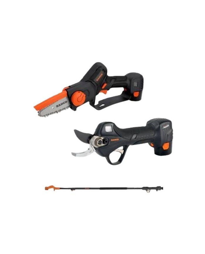 KIT PODA BAHCO TIJERA+MOTOSIERRA Y PERTIGA 2BATERIAS 12'6V-2'5AH BCL226+BCL104+TP