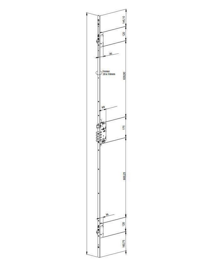 CERRADURA TESA T2B3566 LE 3 PUNTOS