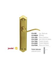 MANIVELA EQ203 LATON BRILLO C/BOCALLAVE 70MM JANDEL (JUEGO)