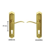 MANIVELA EQ203 LATON BRILLO C/BOCALLAVE 70MM JANDEL (JUEGO)
