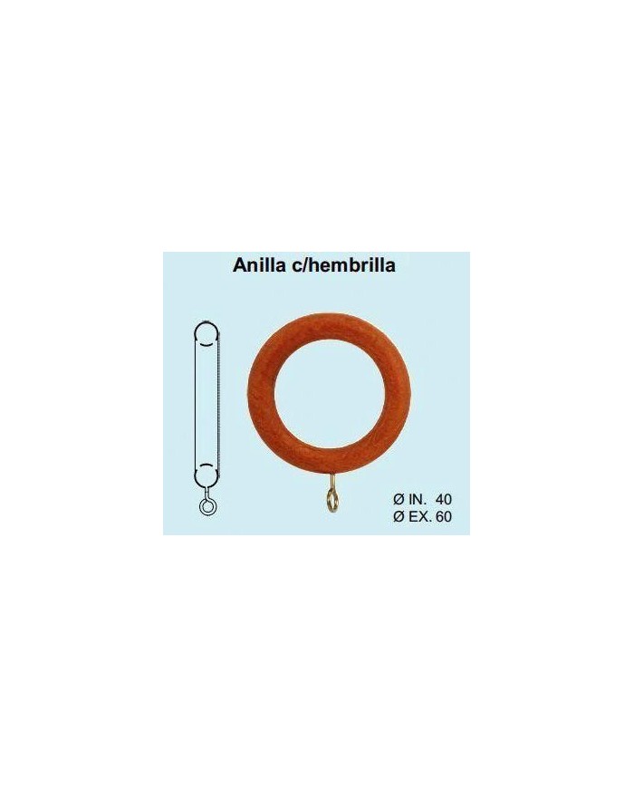ANILLA RIEL CHYC MADERA TEKA 28MM. (BLISTER 10 UDS.)