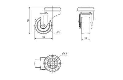 RUEDA GIRATORIA TW0168 480-30 CON ESPIGA