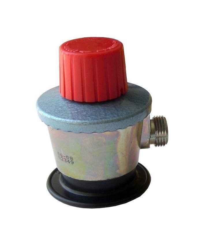 REGULADOR BUTANO SALIDA LIBRE POMO ROJO MONFA