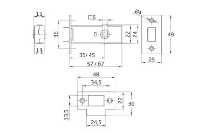 PICAPORTE AMIG ZINCADO  2-45 (20U)
