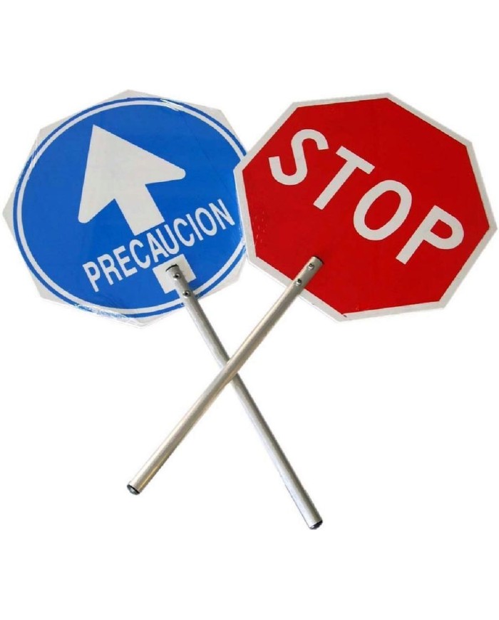 PALETA STOP-PRECAUCION JAR MANGO ALUMINIO