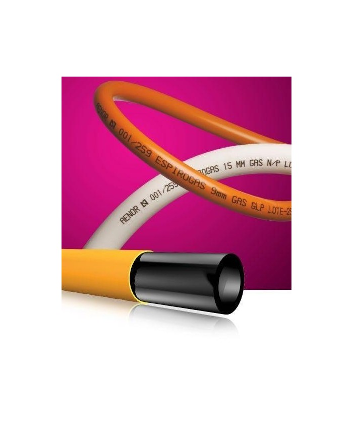 MANGUERA BUTANO 9X15 ESPIROFLEX R/60MTS.