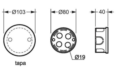 CAJA EMPALME EMPOTRAR RED. 80X40 RF.3210