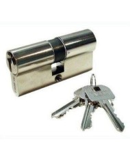 CILINDRO YALE NIQUELADO 80 MM. LEVA CORTA 40X40 LLAVES IGUALES 37010J