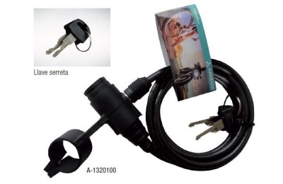 CABLE CANDADO ESPIRAL LUMA 150X0,8CMS.