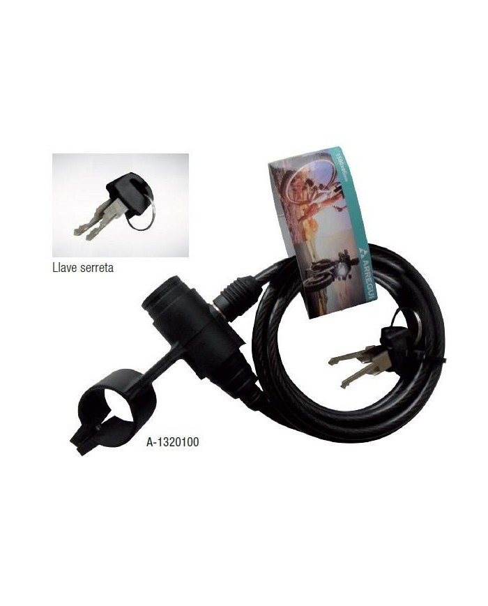 CABLE CANDADO ESPIRAL LUMA 150X0,8CMS.