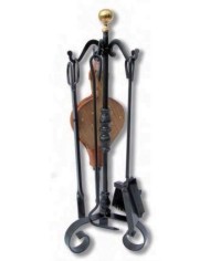 JUEGO CHIMENEA 72CMS. BOLA NEGRA 5PZS. FC.