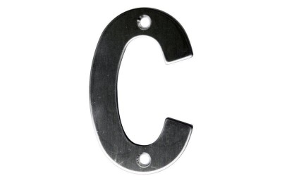 LETRA C ACERO INOXIDABLE AMIG 10CMS.